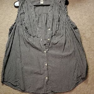 Summer plaid button up top